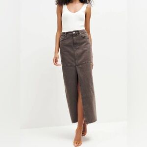 Tazz Maxi Denim Skirt Brown Wash 90s Reformation Sz. 28 sold out 🍂